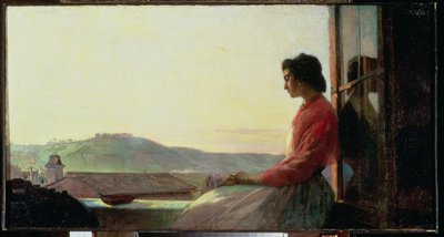 Giovannina Sitting on a Window Sill by Pavel Petrovich Chistiakov